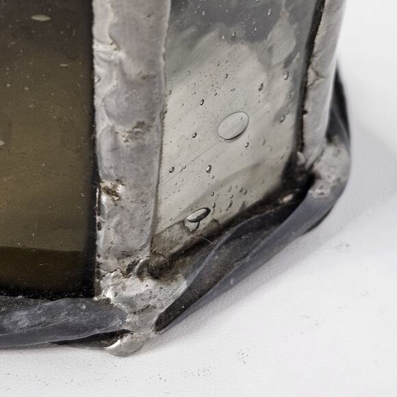 Vintage Hand Crafted Beautiful Stained Glass Pillar Candle Holder 12.5" - Picture 5 of 8